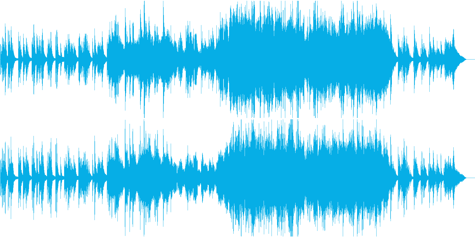 ちょっと感動的な印象になるバラード曲の再生済みの波形
