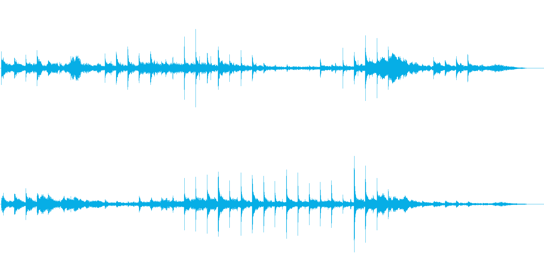 「漂う」テーマのアイキャッチ音の再生済みの波形