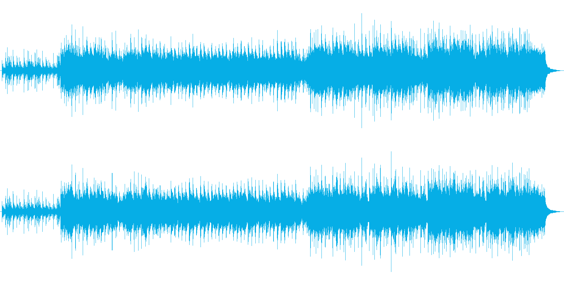 和風でテンポが速い戦いのイメージの曲の再生済みの波形