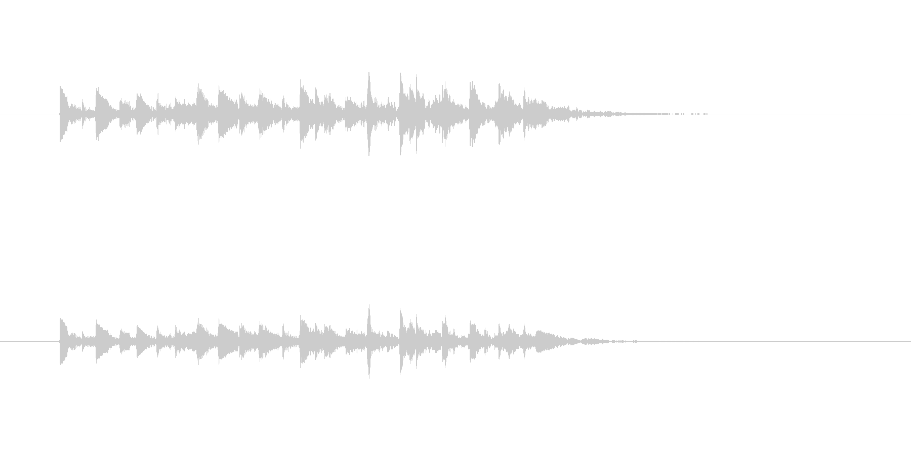 舞踊が終わる際の音(夜、室内)の未再生の波形