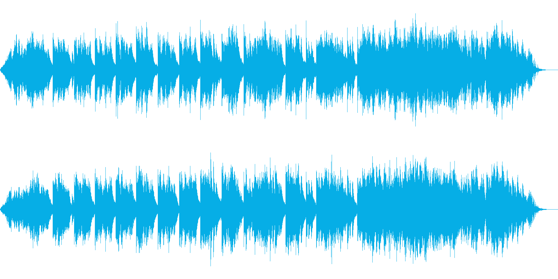 静かな躍動感のピアノ曲の再生済みの波形