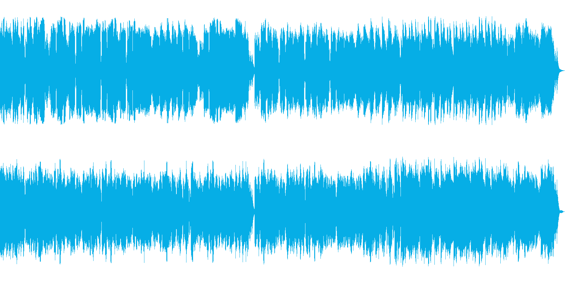 ピアノ管楽器による優しいメロディアス楽曲の再生済みの波形