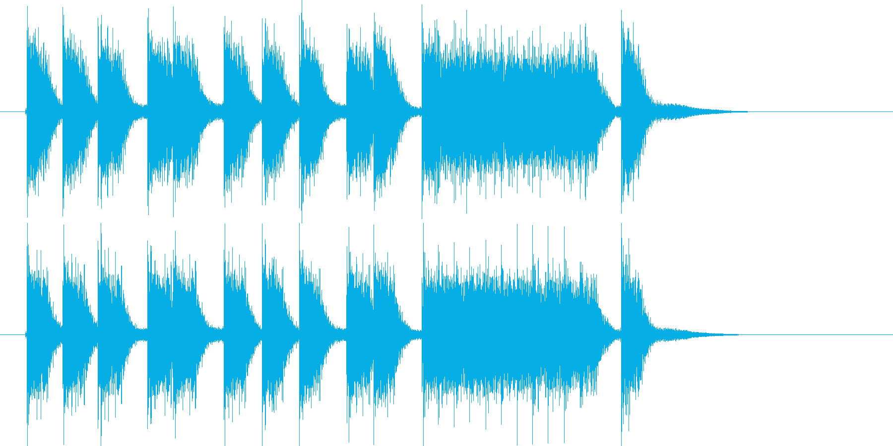 応援する時の音の再生済みの波形