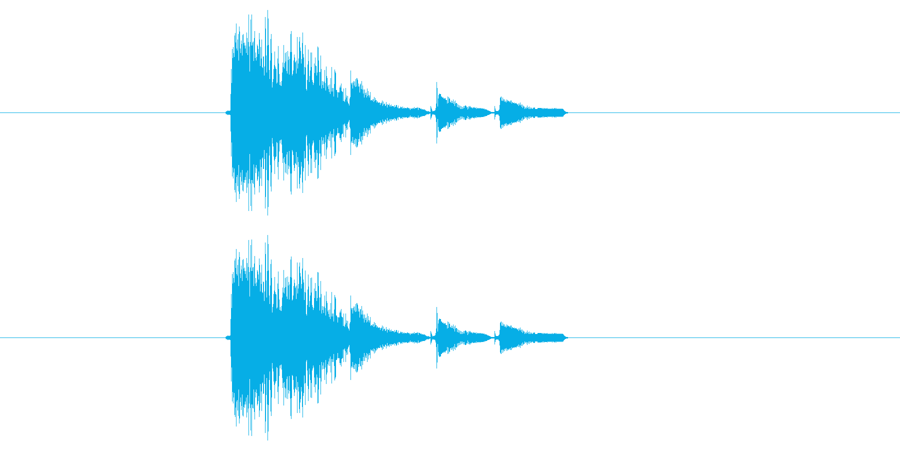 激しいポップス系短め音(番組、ジングル)の再生済みの波形