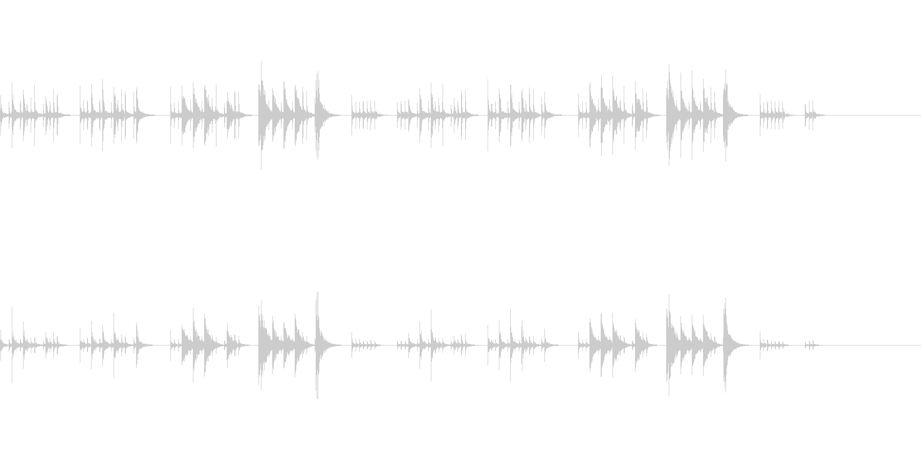 打楽器のみのちょっとコミカルな曲の未再生の波形