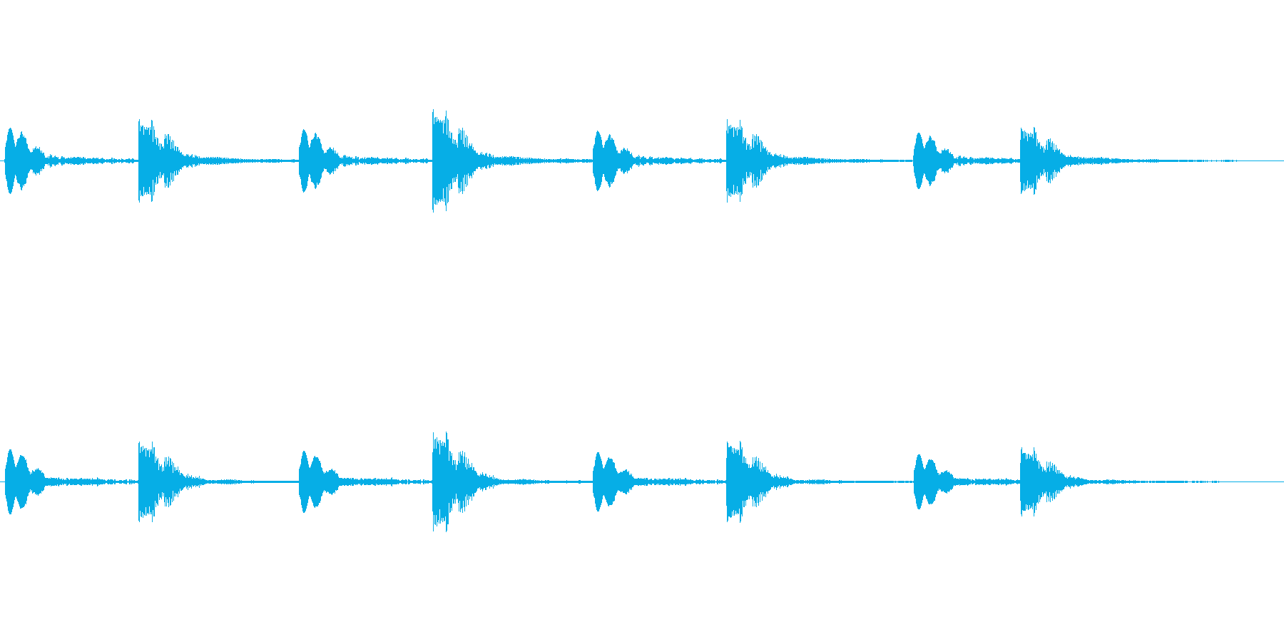 「パーン ビコン」(シーティング的な音)の再生済みの波形