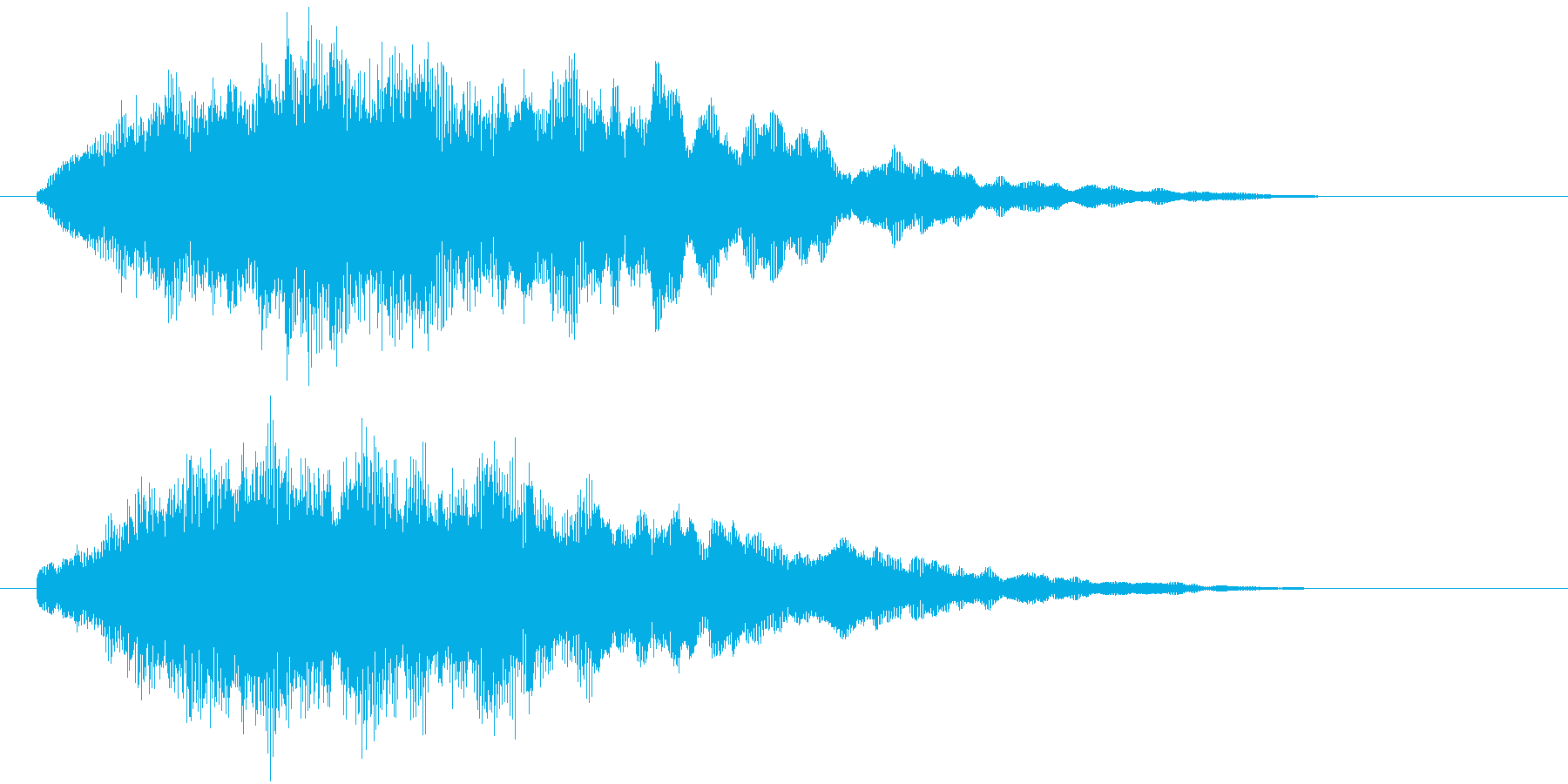 パッド音色による広がりのあるジングルの再生済みの波形