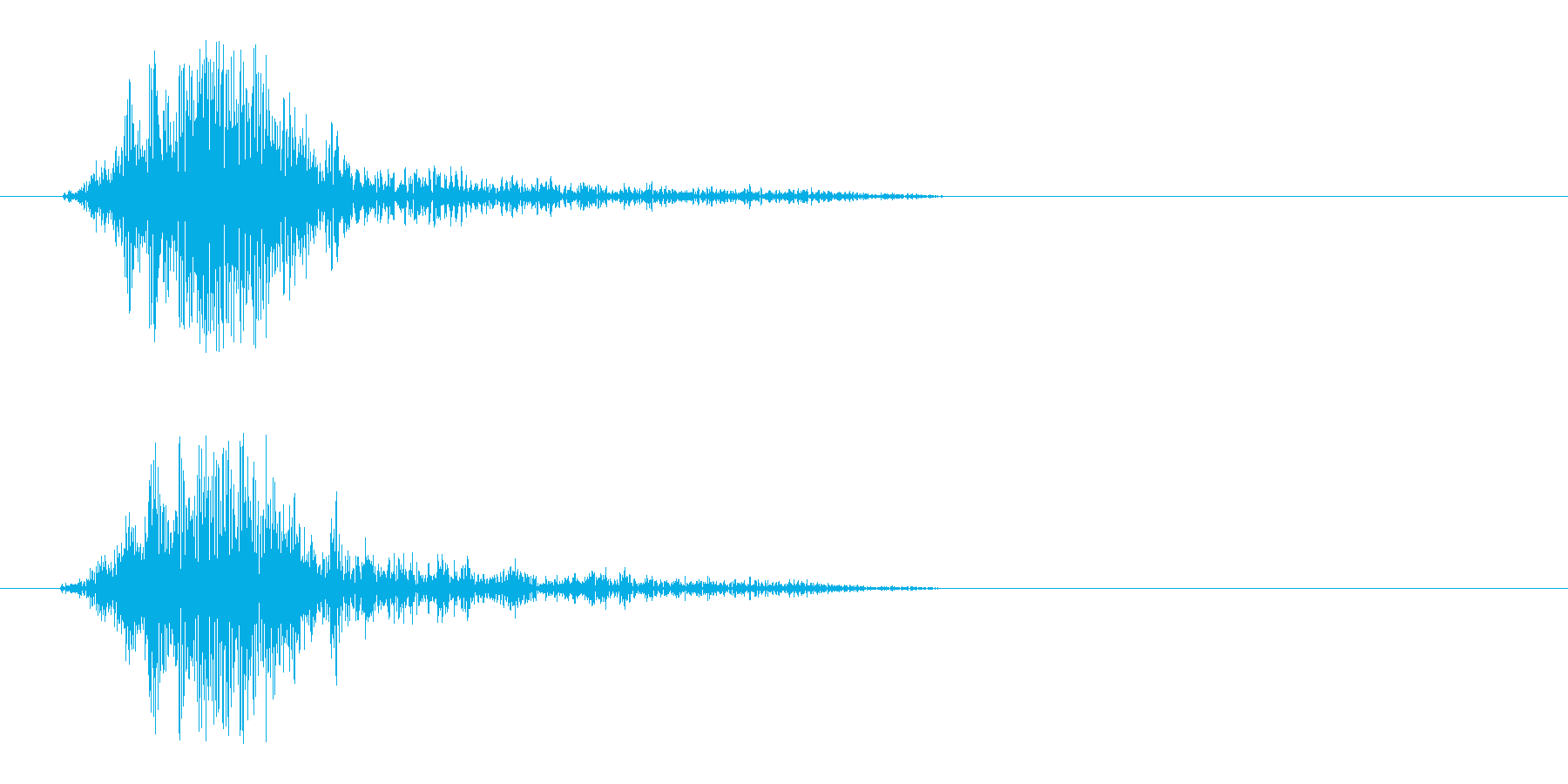スパッ、っと風を切るような効果音の再生済みの波形
