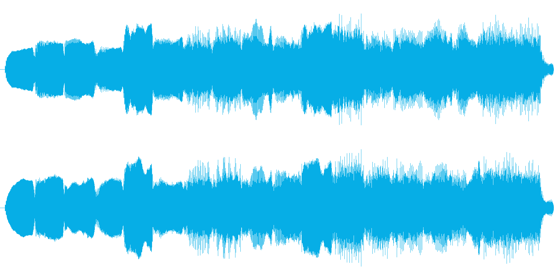 夜明けとともに山の向こうから聞こえる曲の再生済みの波形