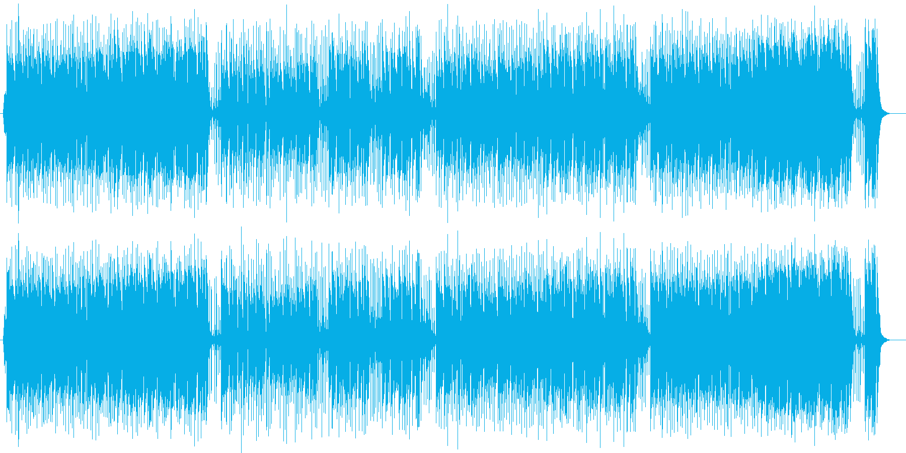 明るくうきうきする弾みのある曲の再生済みの波形