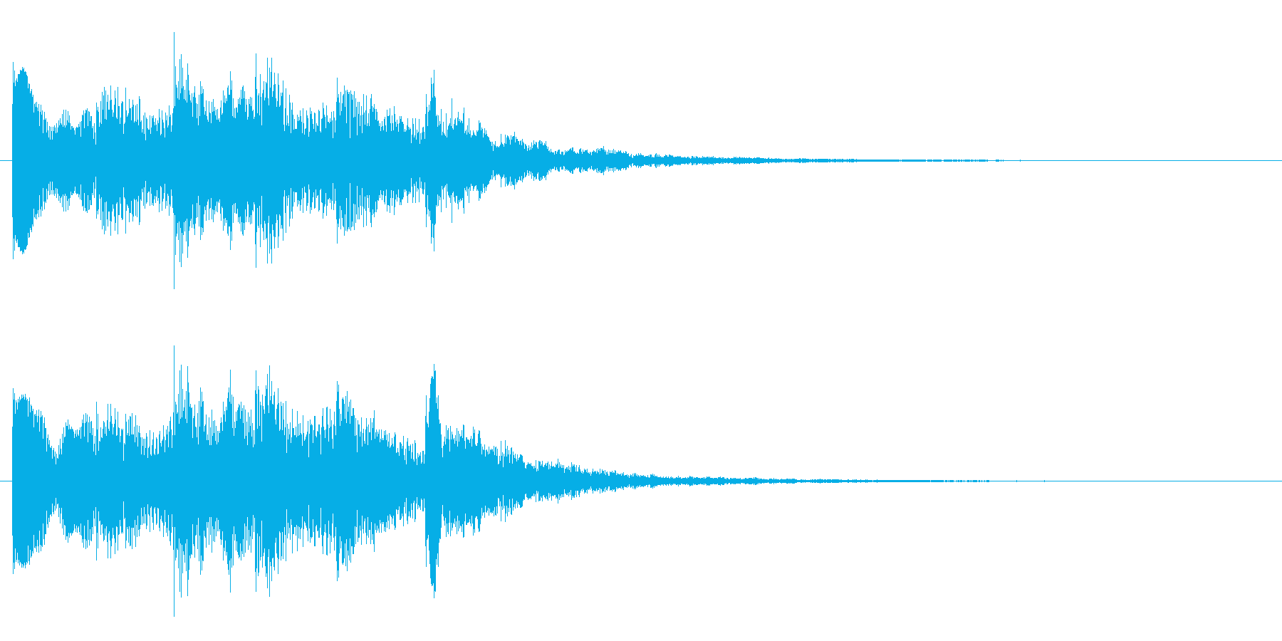近未来的な起動音をイメージした音の再生済みの波形