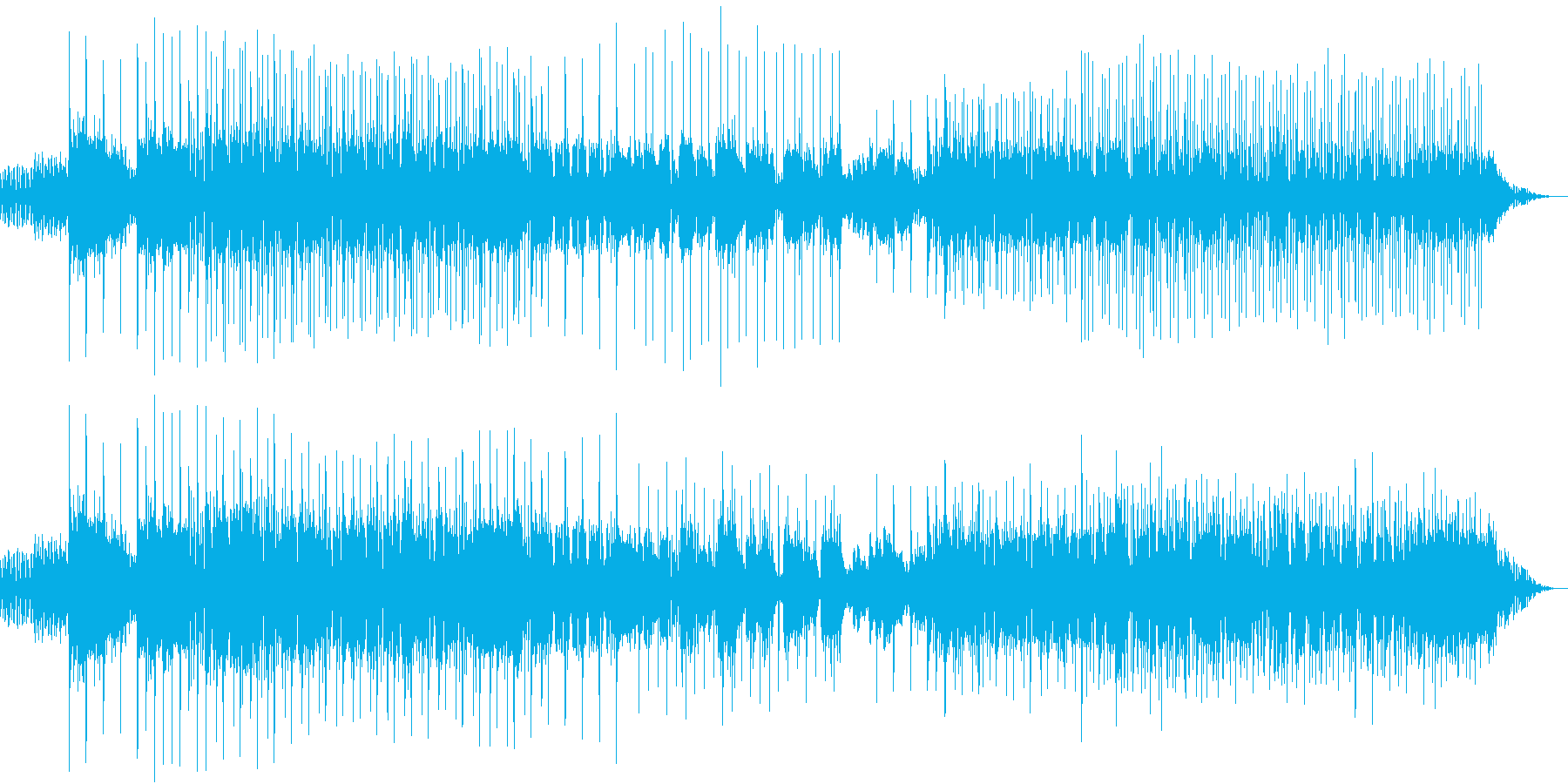空から光が降り注ぎ、やがて包まれる様な曲の再生済みの波形