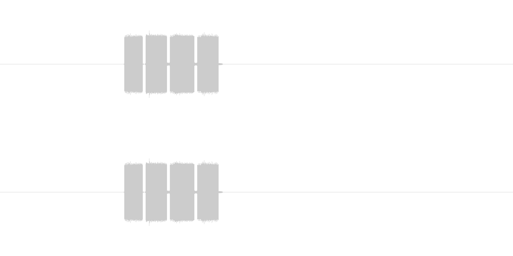 ファミコン風の決定音ですの未再生の波形