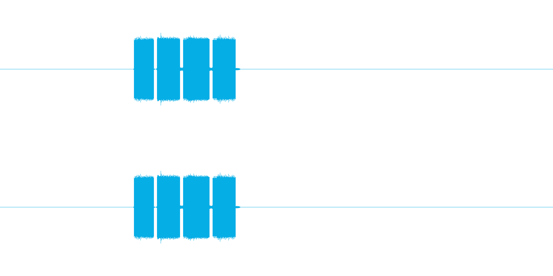 ファミコン風の決定音ですの再生済みの波形