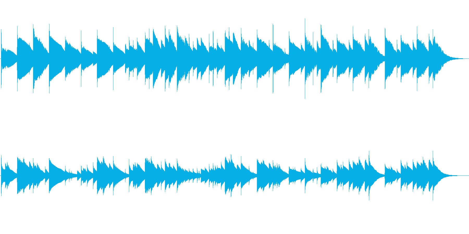 感動的な場面を想定した優しいチェレスタ曲の再生済みの波形