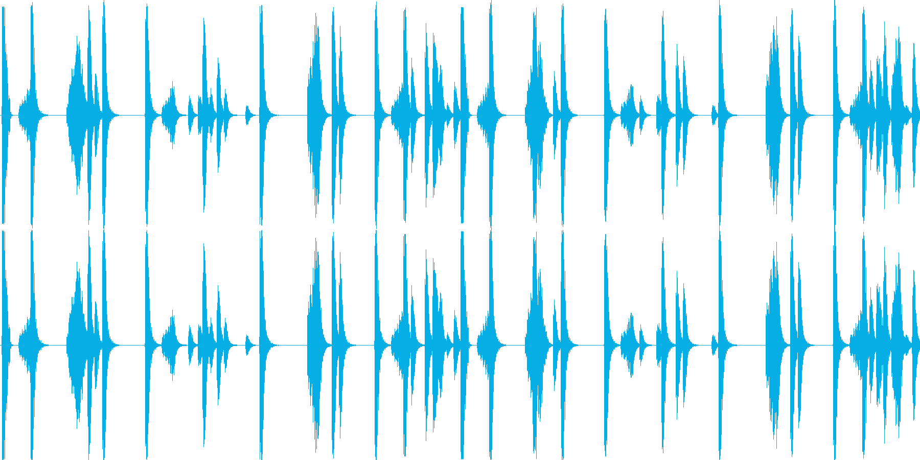 ドラムンベースを基本にした楽曲です。の再生済みの波形