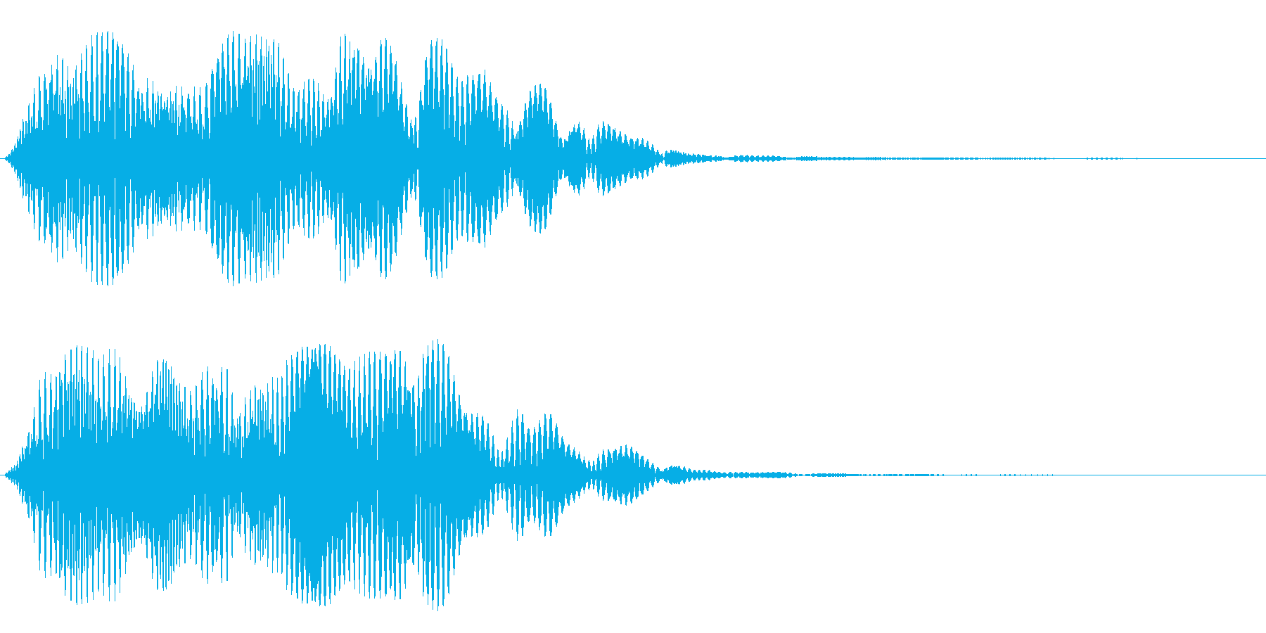 スペーシーな音階のシンセサイザー音の再生済みの波形