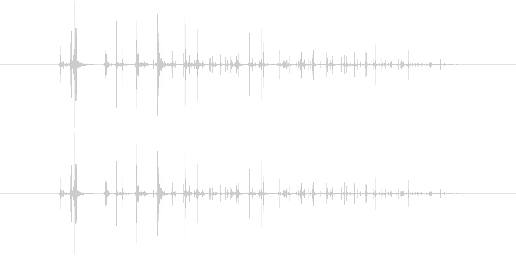さいころを転がす音の未再生の波形