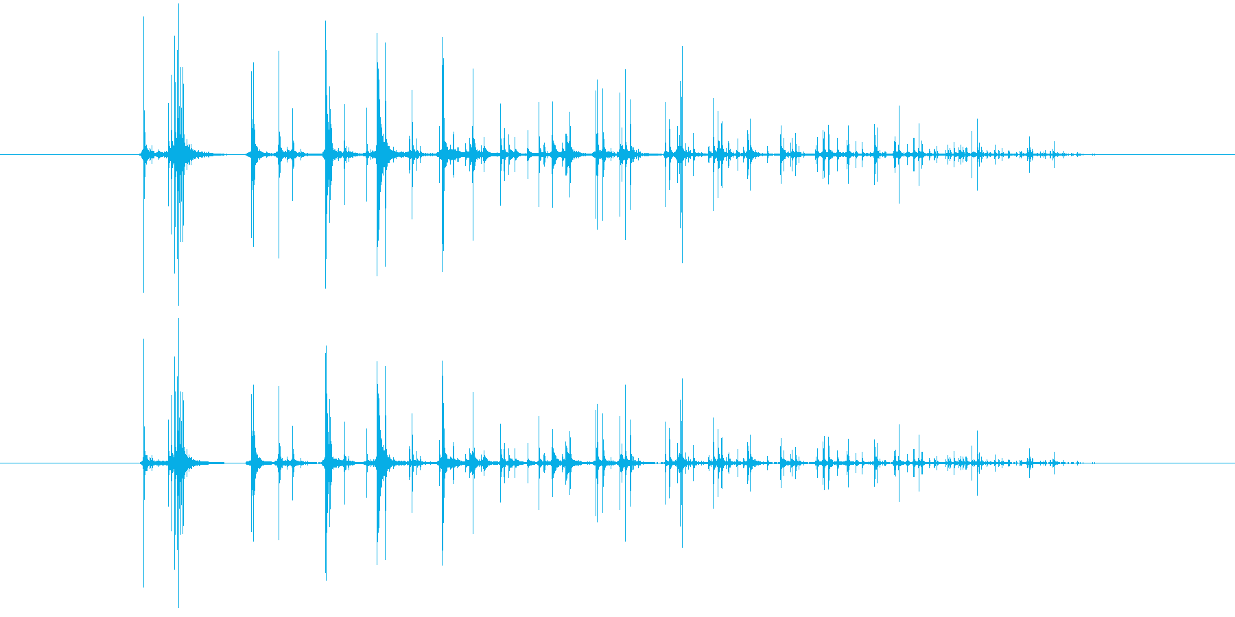 さいころを転がす音の再生済みの波形