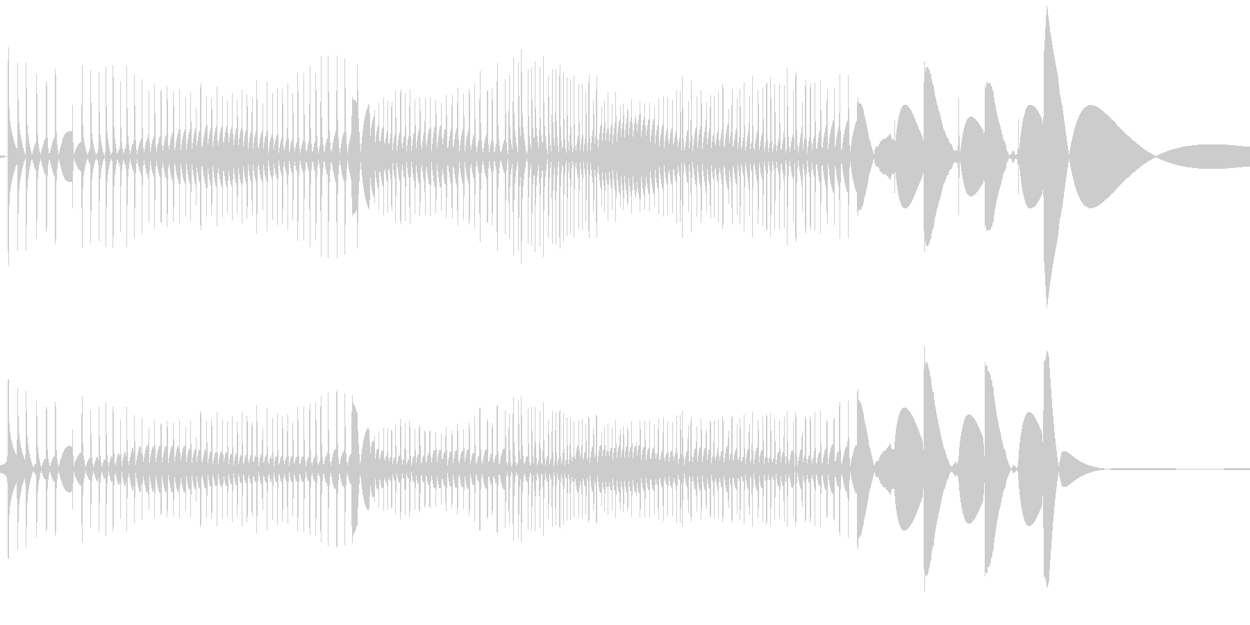 レコード針が横にすれた時の音の未再生の波形