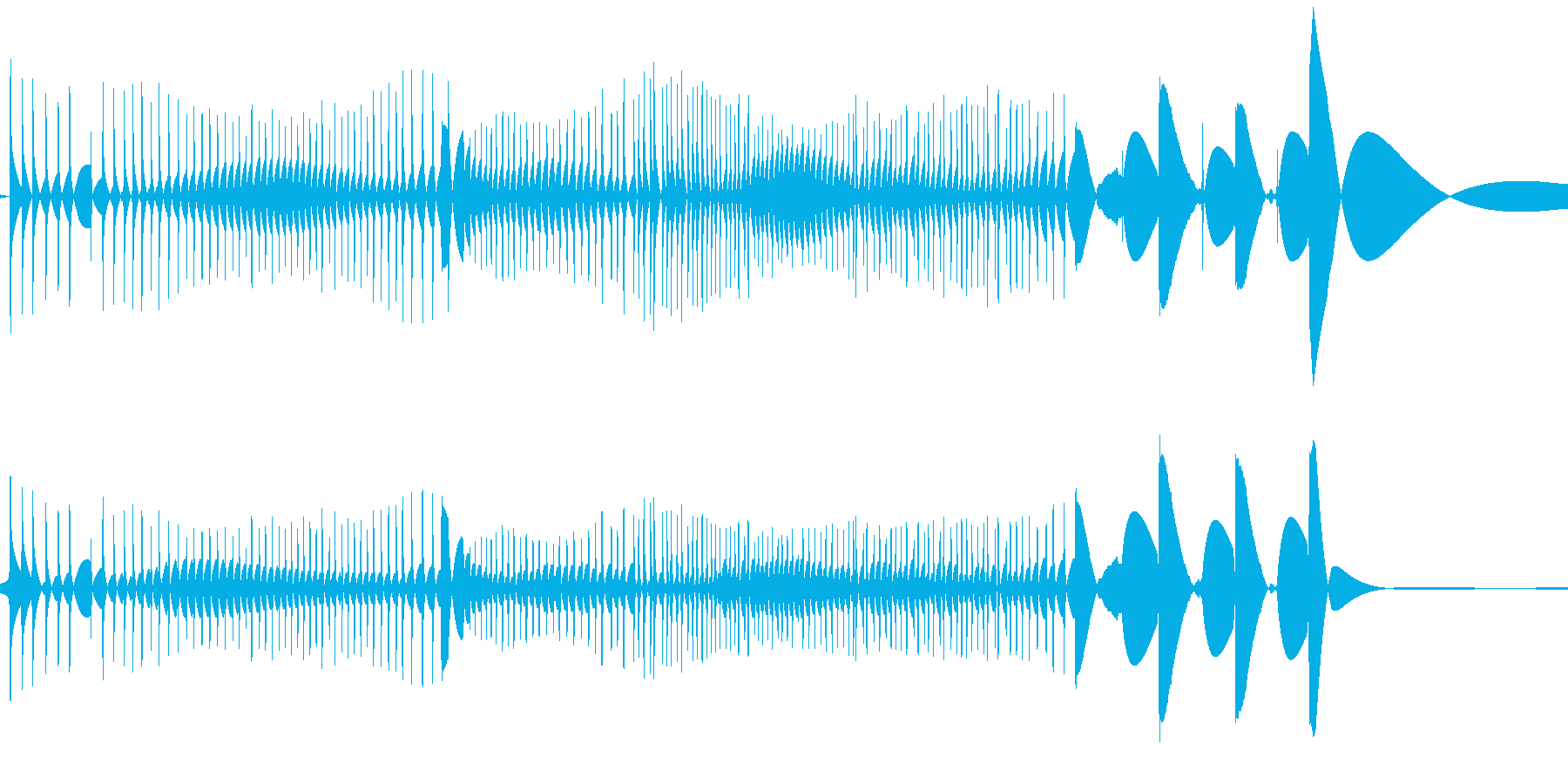 レコード針が横にすれた時の音の再生済みの波形