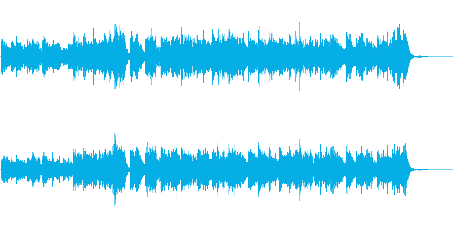 ピアノロックで明るい元気のある曲の再生済みの波形