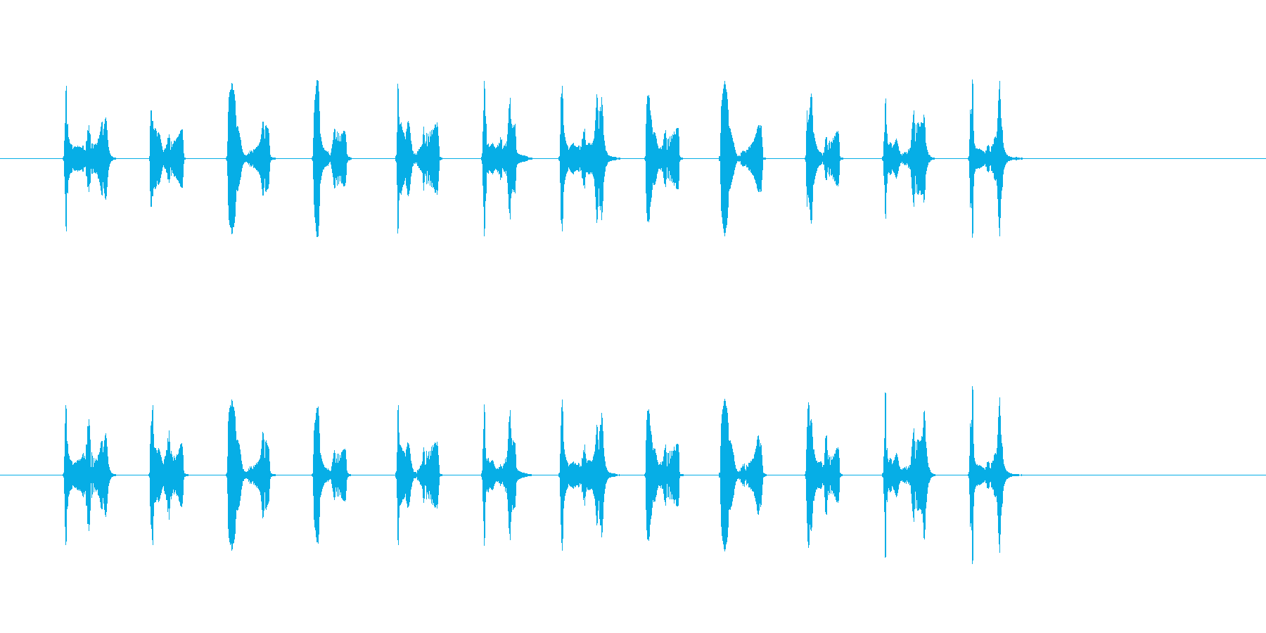 かわいいキャラ移動音(足音)の再生済みの波形