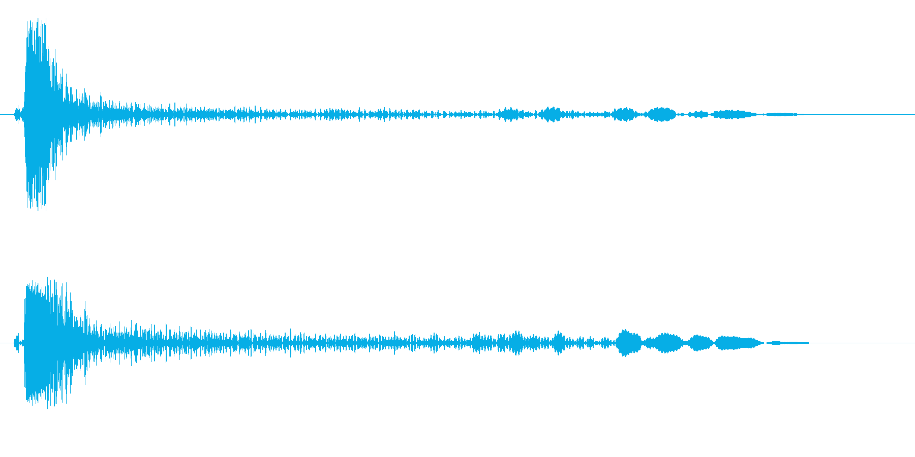 カーン、と何かに当たる物音の再生済みの波形