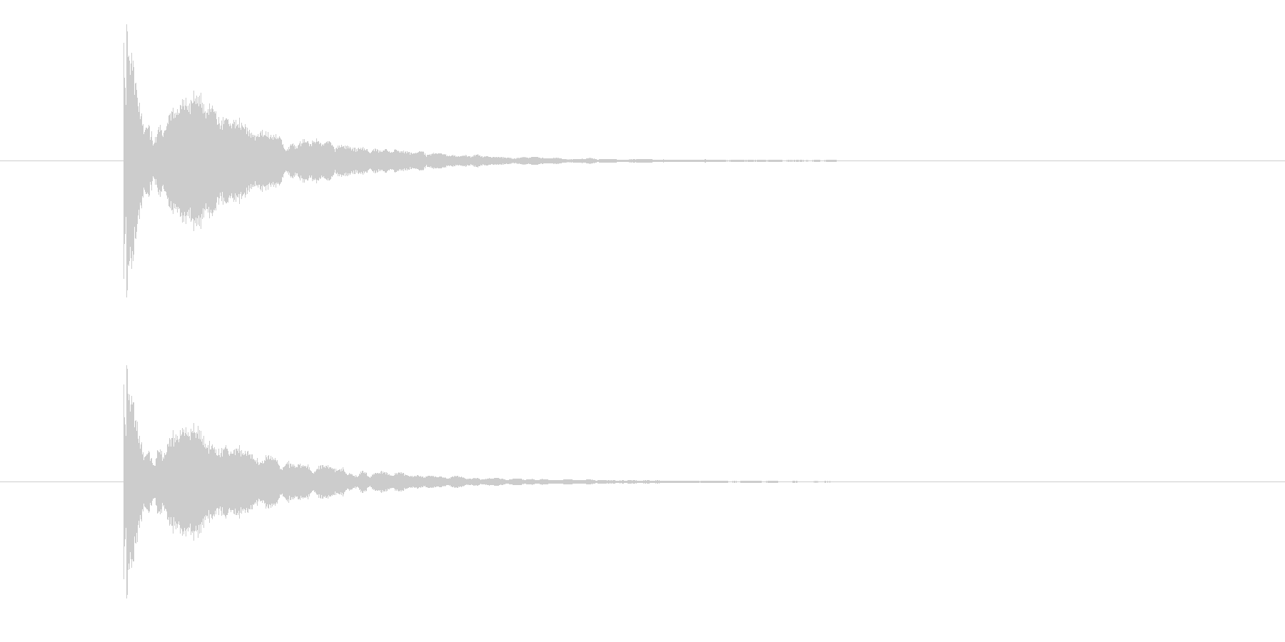 ピ~ン(余韻のあるシンプルな出題音)の未再生の波形