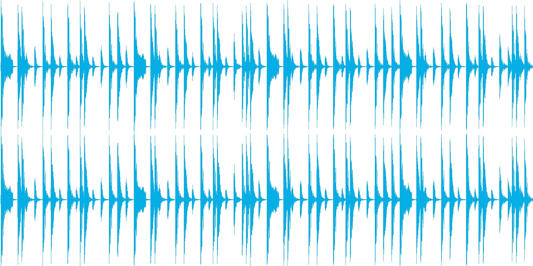 ロックのドラムをイメージした楽曲です。の再生済みの波形