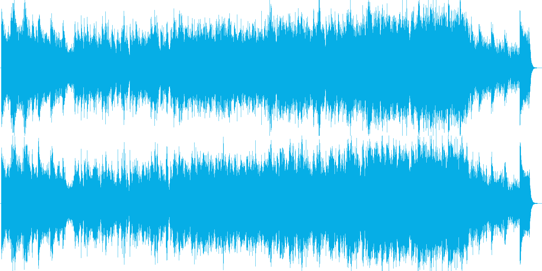 ゆったりと明るいシンセサイザーの曲の再生済みの波形