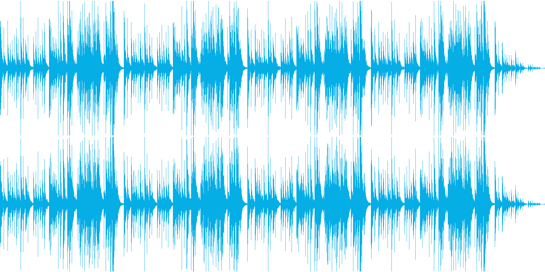 おどろおどろしいオルゴール曲の再生済みの波形
