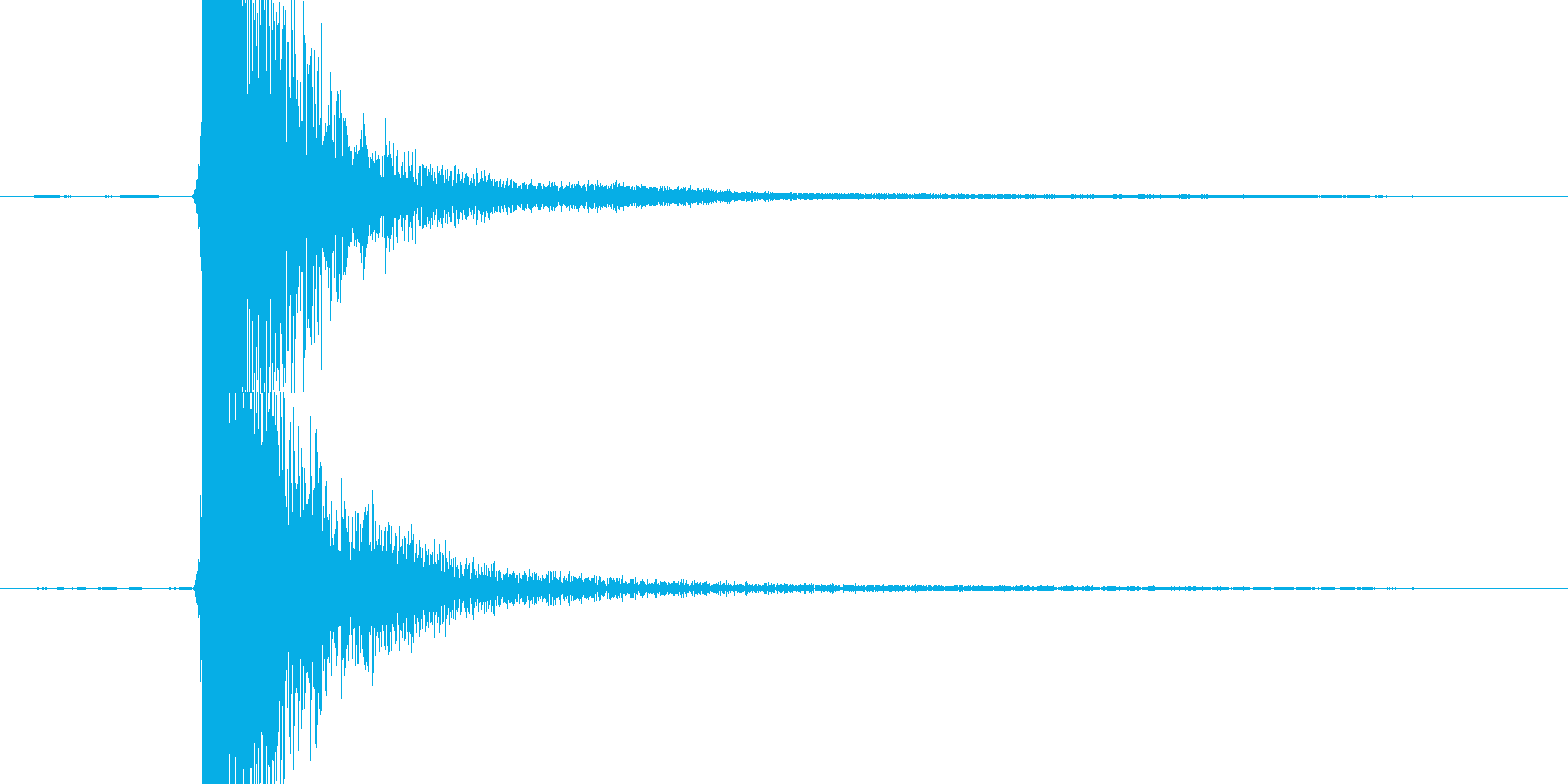 【衝撃音】鉄と鉄がぶつかる音の再生済みの波形