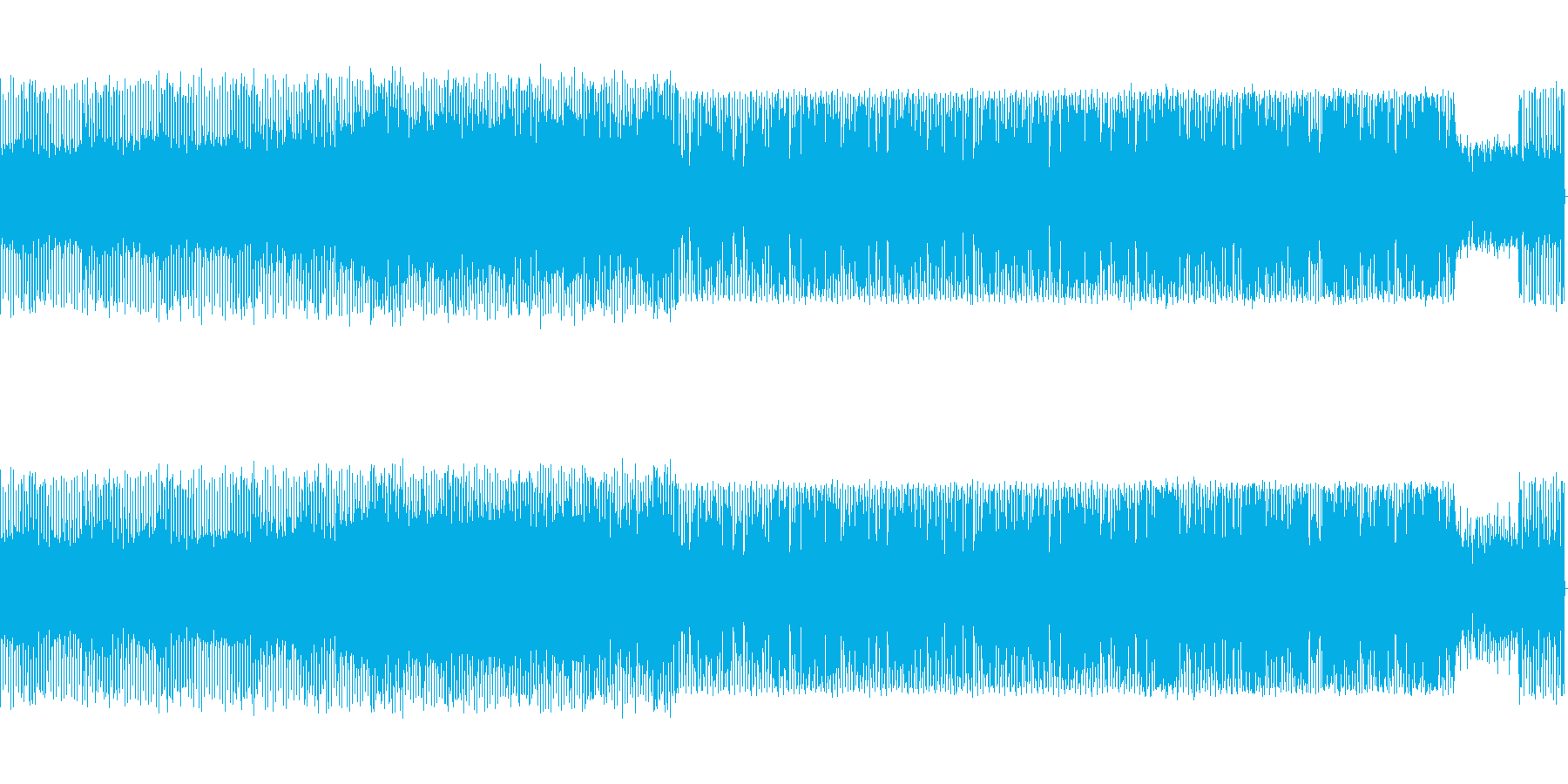 電波をイメージしたピコピコ音楽の再生済みの波形