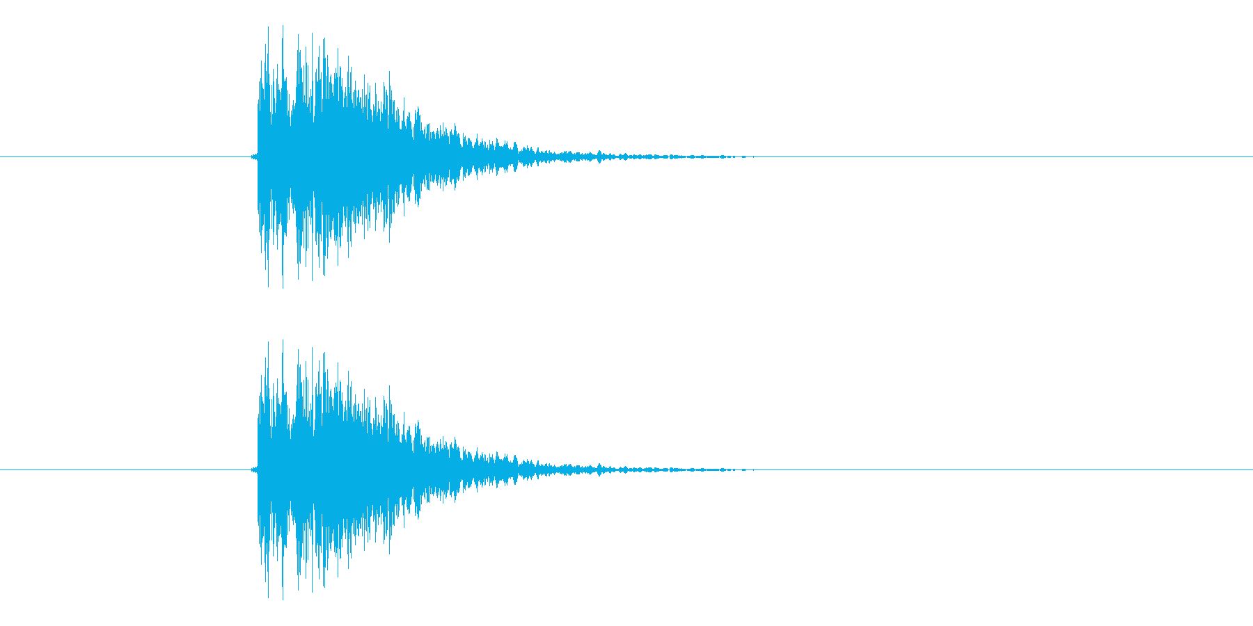 ドシューン(決定音、ドラム)の再生済みの波形