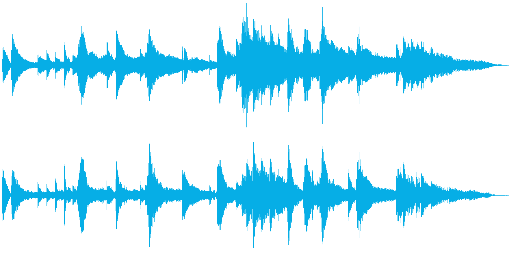 30秒CM/企業VP用。幻想的なピアノ曲の再生済みの波形