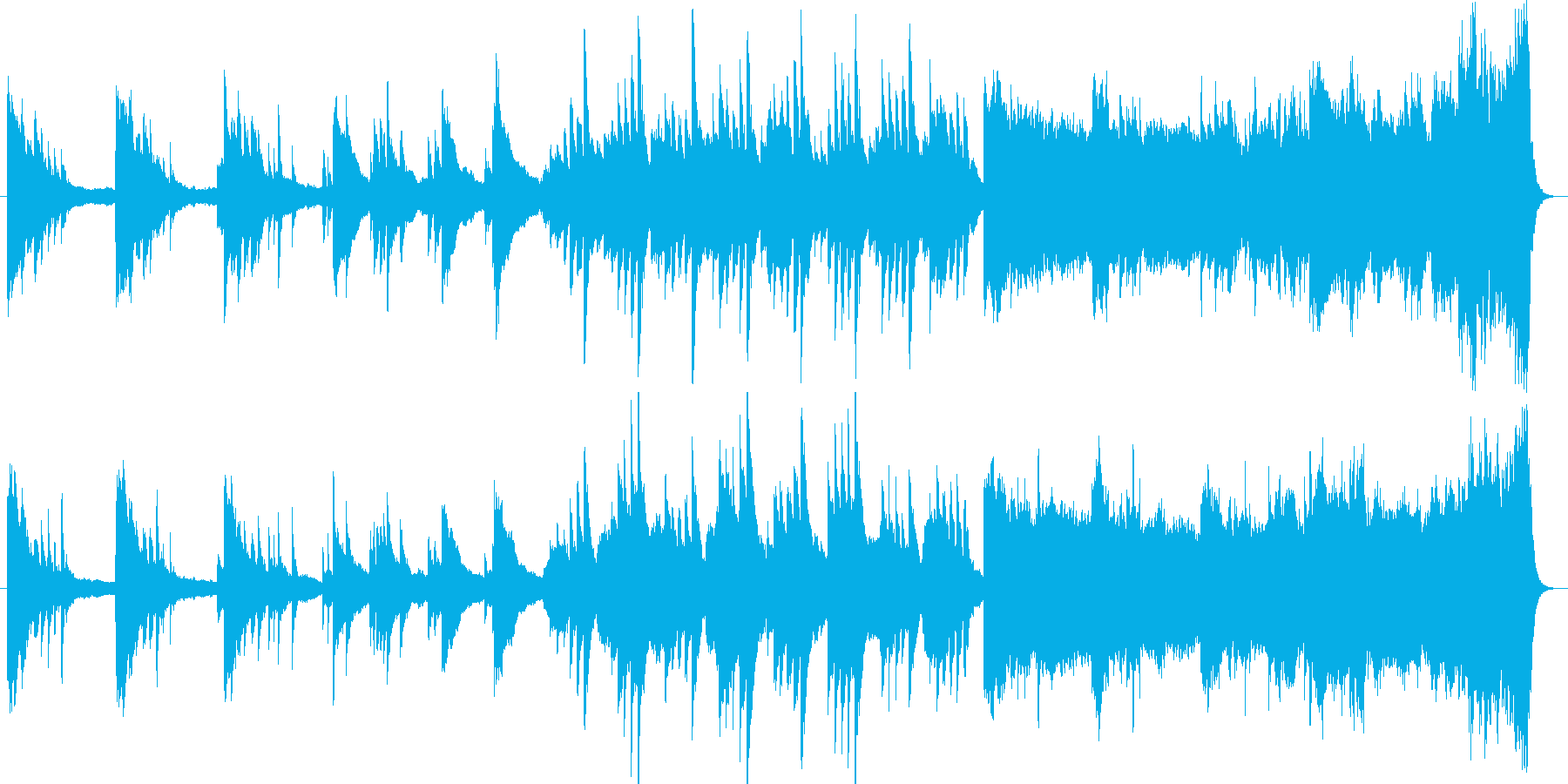 ピアノとストリングスの悲しい曲の再生済みの波形
