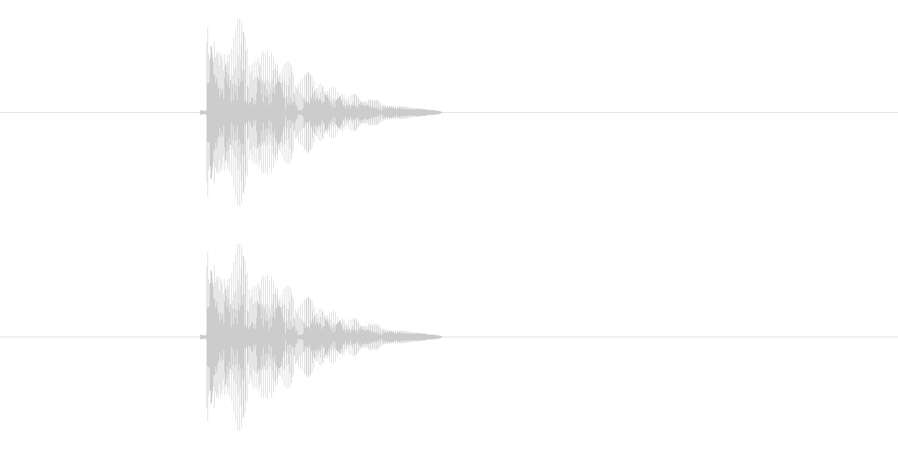 ピヨヨーン(クリック音、飛び跳ね音)の未再生の波形