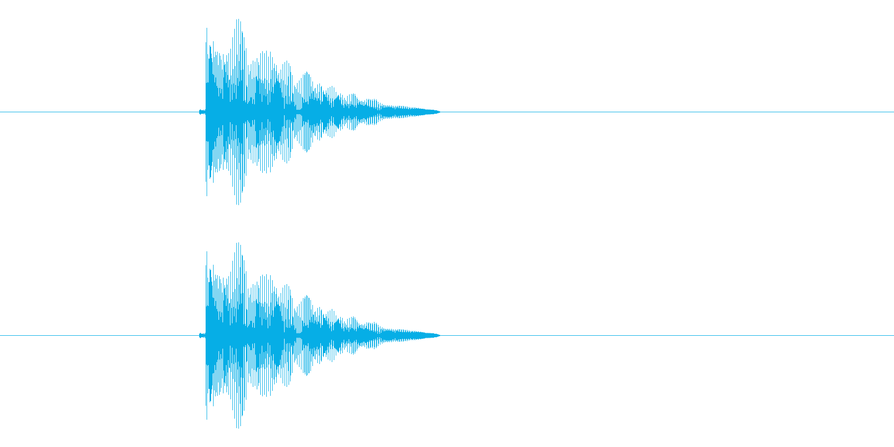 ピヨヨーン(クリック音、飛び跳ね音)の再生済みの波形