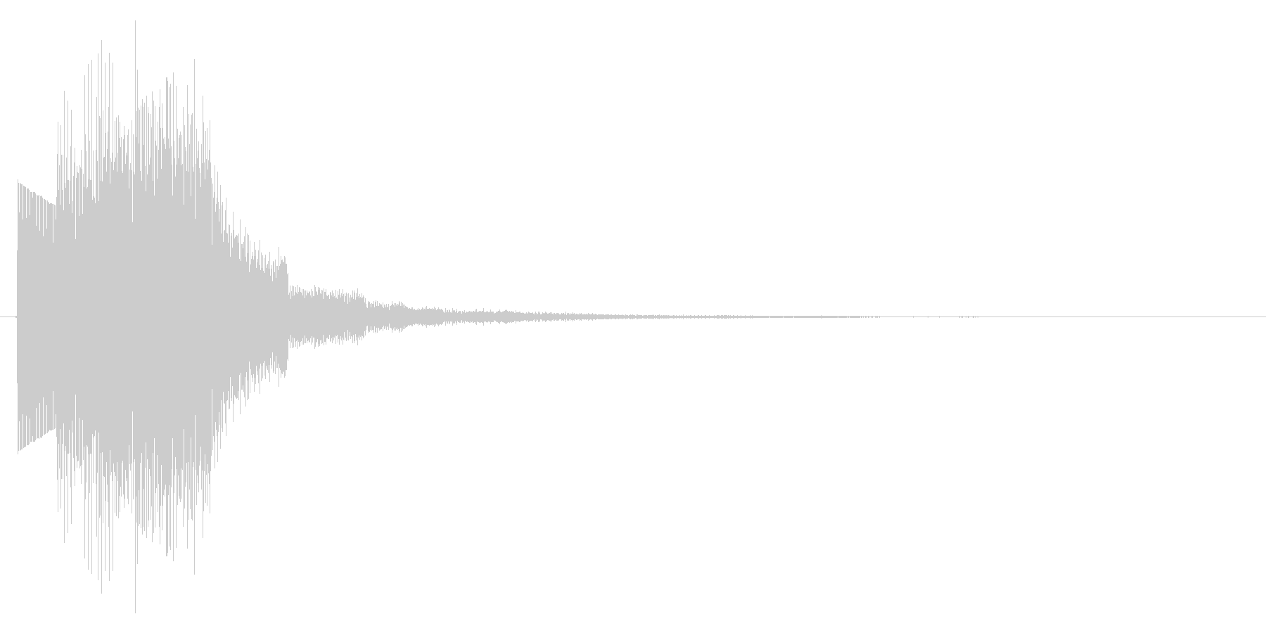 シンセ上昇フレーズのクリアな決定音の未再生の波形