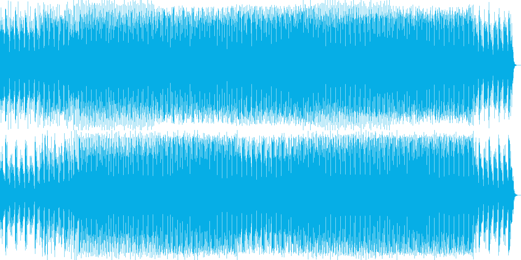 先鋭的な4つ打ちのテクノ音の再生済みの波形