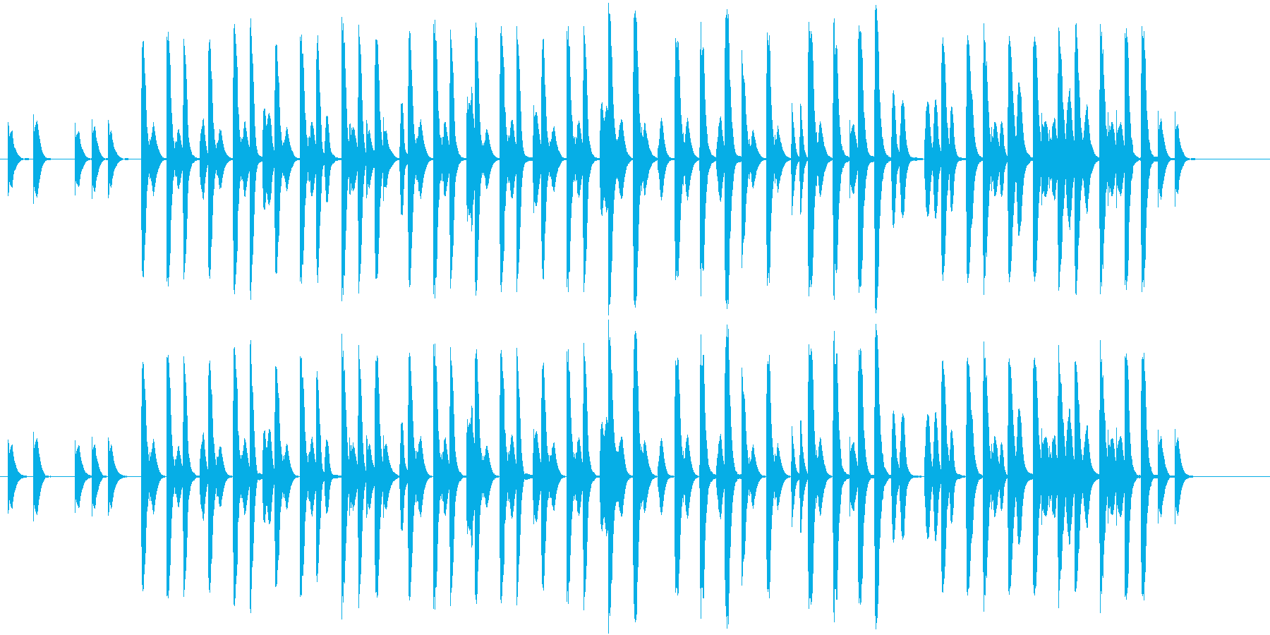コミカルな場面で使えそうな木琴の曲の再生済みの波形
