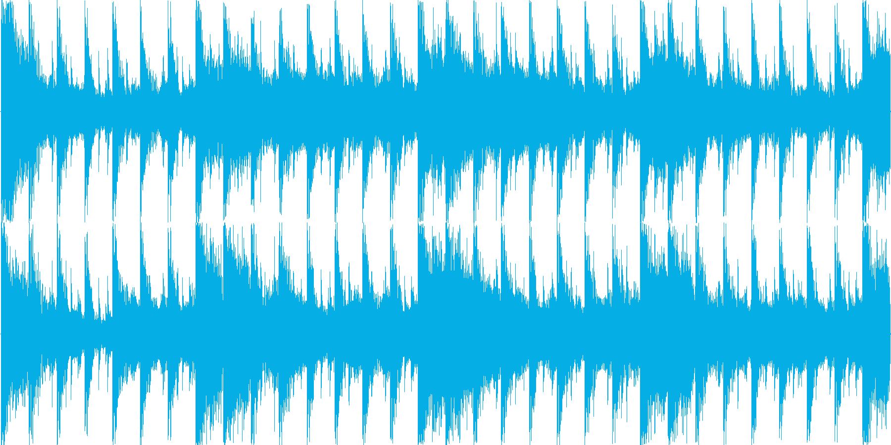 ハウス風のリズムを基調としたループ楽曲…の再生済みの波形