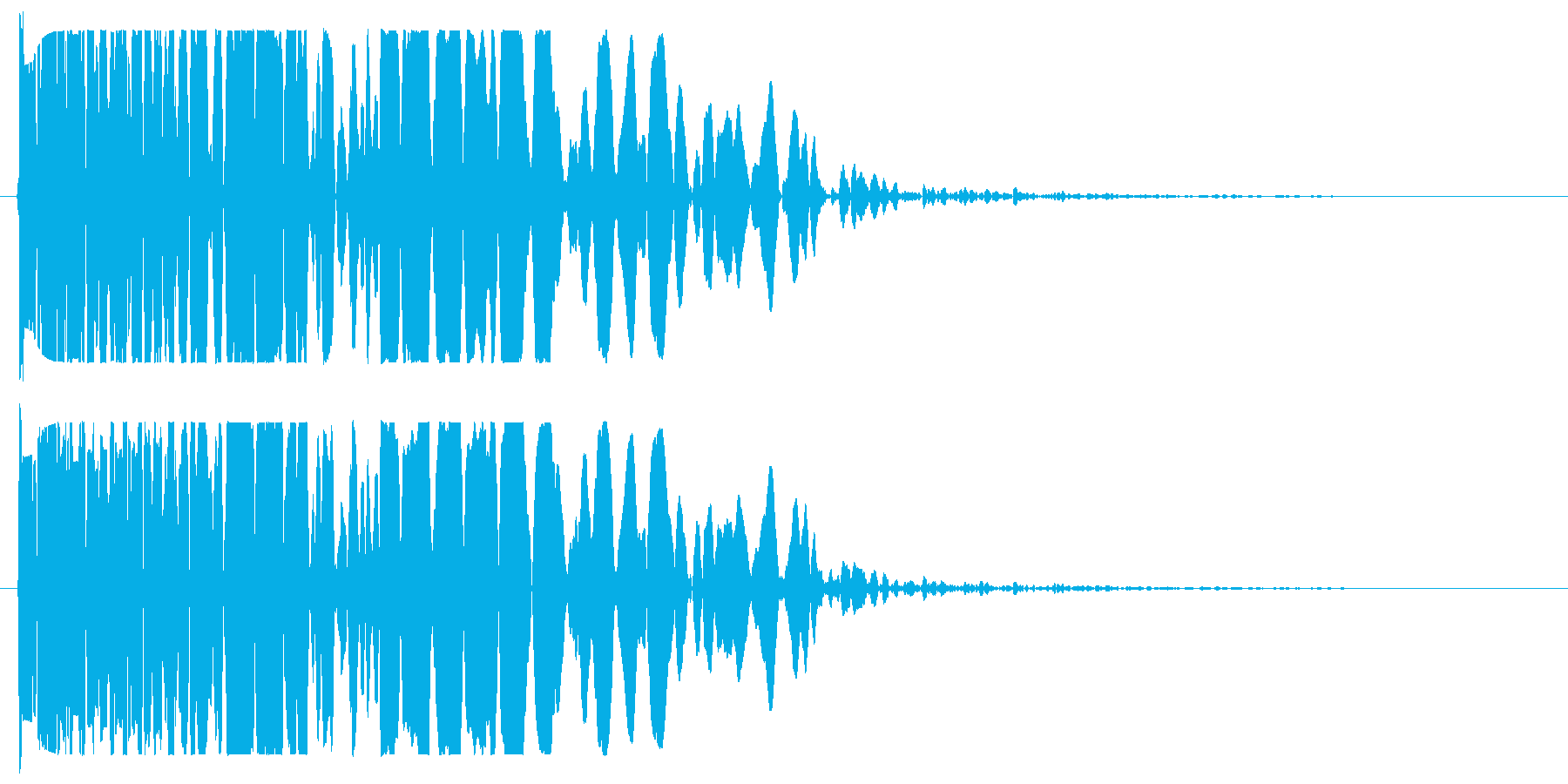 ドーン(濁りのある爆発音)の再生済みの波形