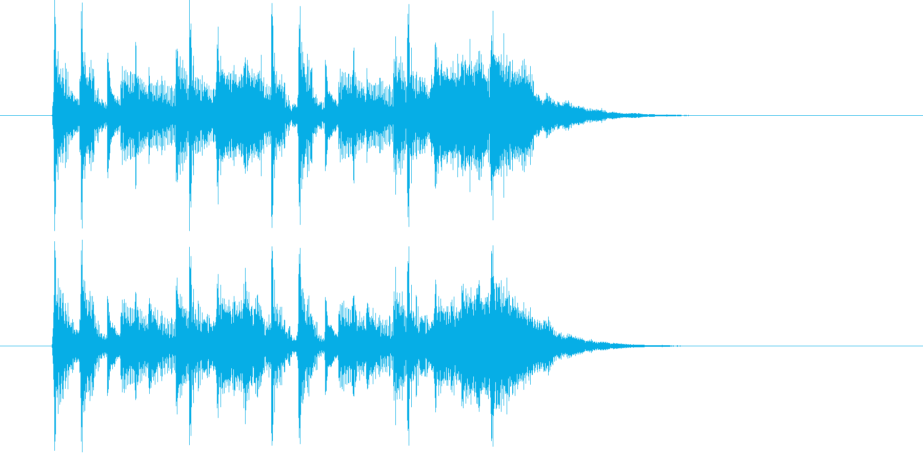 アップテンポなバンドによるジングル曲の再生済みの波形