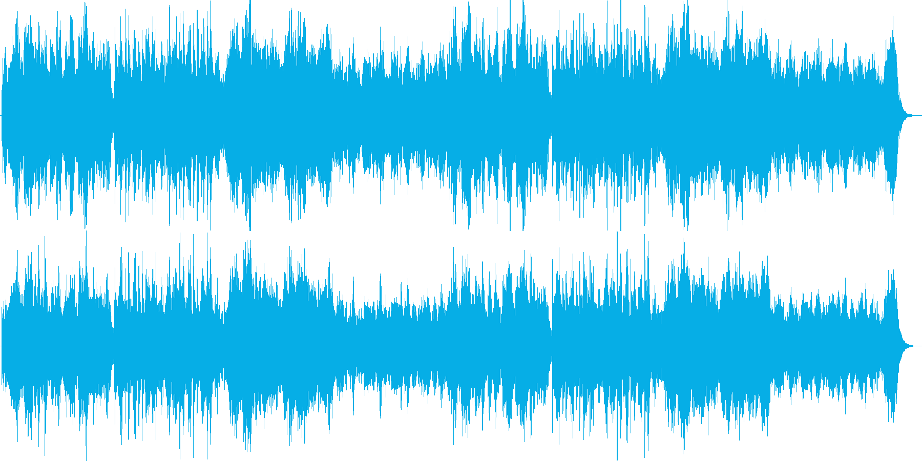 ドラマティックなシンセサイザー曲の再生済みの波形