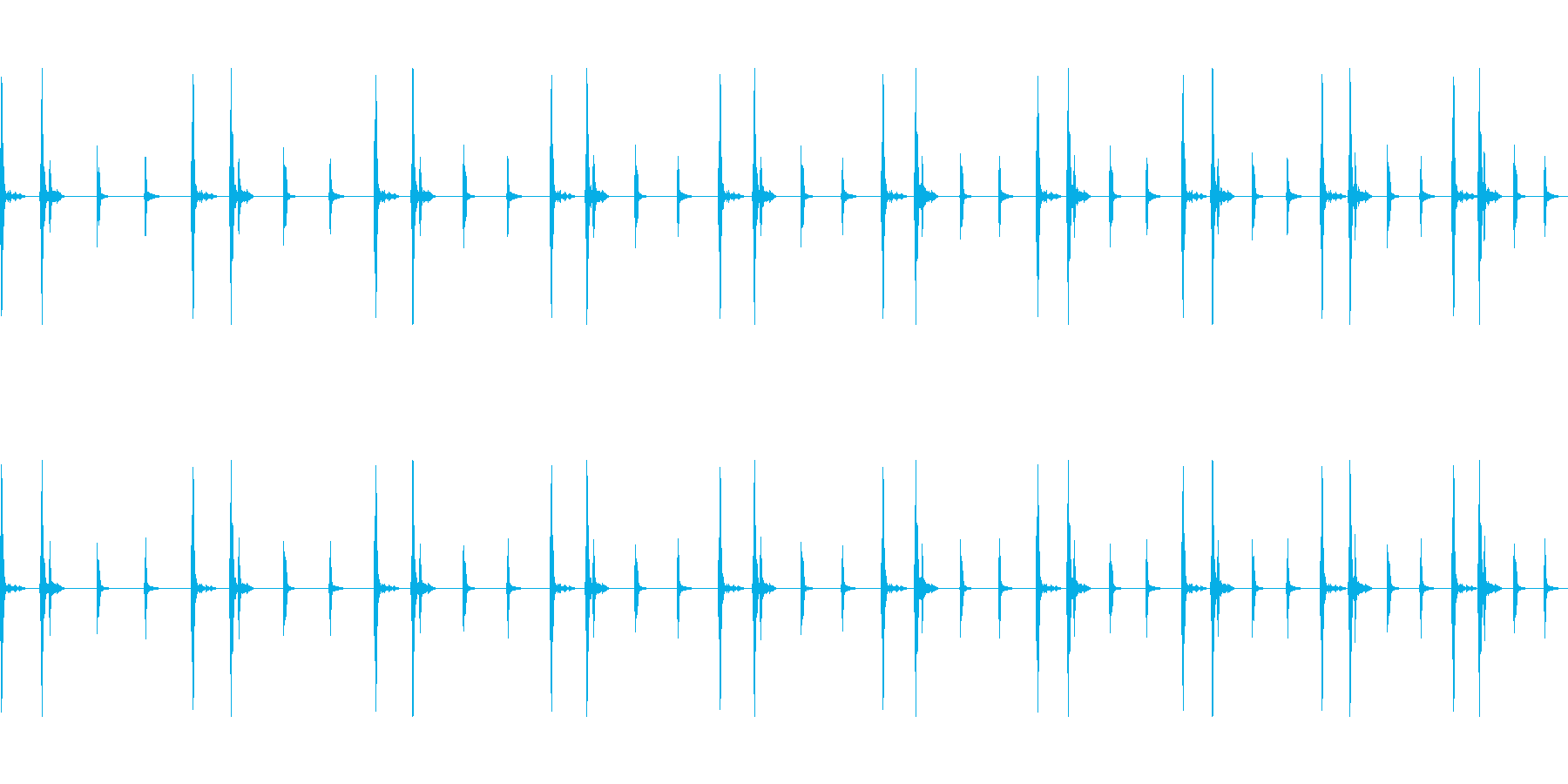 心臓と秒針が早くなっていく音の再生済みの波形