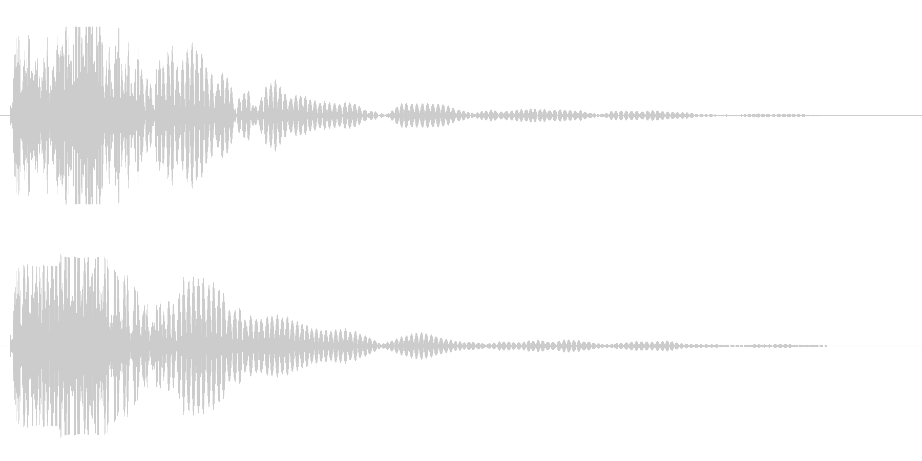 バシーンと何かがぶつかった音、衝撃音の未再生の波形