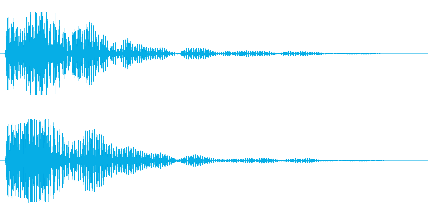 バシーンと何かがぶつかった音、衝撃音の再生済みの波形