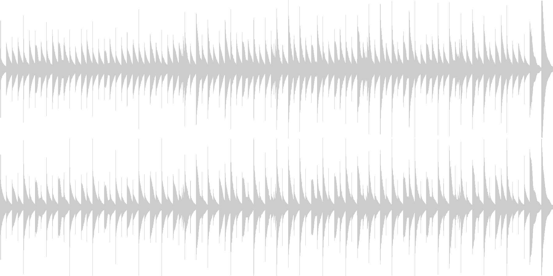 ほのぼのとして温かいオルゴール曲の未再生の波形